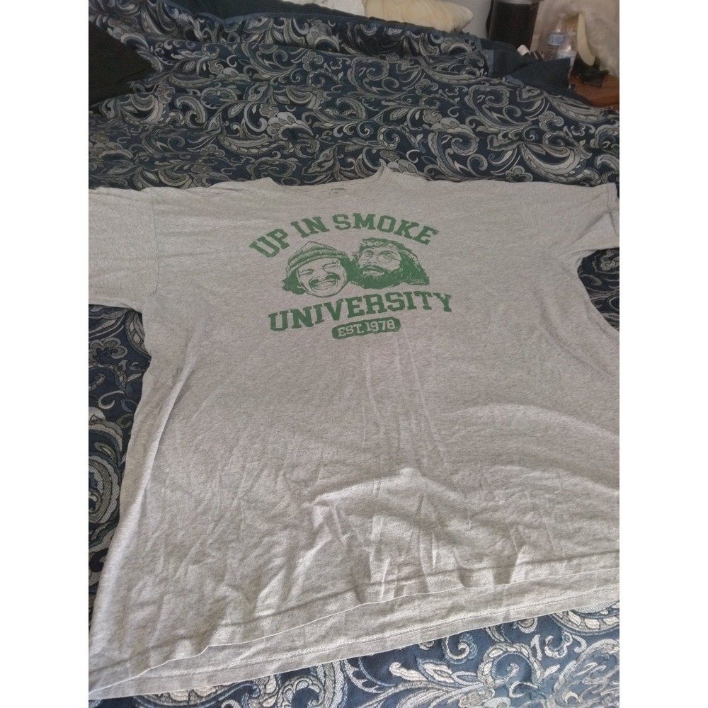 Cheech & Chong Shirt Up In Smoke University Gray Top Men's XXL Vintage Y2k